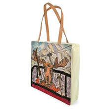 Load image into Gallery viewer, A Moose in Gondola in the Butte Shopper's Bag to brighten your Daay