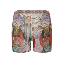 Load image into Gallery viewer, Men's Briefs with a moose ski patrol in a snowmobile in Las Leñas