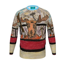 Load image into Gallery viewer, Moose in a Gondola in Crested Butte long sleeves fit men's t-shirt