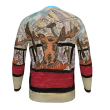 Load image into Gallery viewer, Moose in a Gondola in Crested Butte long sleeves fit men's t-shirt