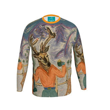 Load image into Gallery viewer, Long-Sleeves Deer with Skis t-shirts in St Moritz