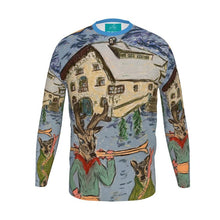 Load image into Gallery viewer, Father and son deer with skis in St Moritz long sleeves slim fit t-shirt