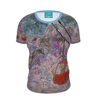 Load image into Gallery viewer, Ladies' short sleeves t-shirt with couple in cablecar in the French Alps