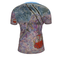 Load image into Gallery viewer, Ladies' short sleeves t-shirt with couple in cablecar in the French Alps