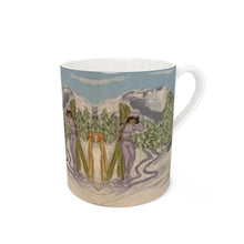 Load image into Gallery viewer, Lady with Skis in the Italian Alps Bone China Mug