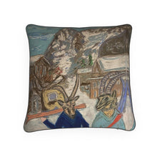 Load image into Gallery viewer, Two Ibex in Mürren with the Eiger Luxury Cushion