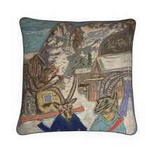 Load image into Gallery viewer, Two Ibex in Mürren with the Eiger Luxury Cushion