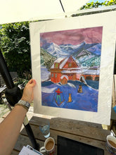 Load image into Gallery viewer, Limited Edition of Giclée Print of Alpenglow in Crested Butte Gothic Mountain with Mount in variety of sizes