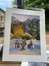 Load image into Gallery viewer, Limited Edition Giclée Print of Aperitivo ai Piedi di Monte Bianco in different sizes