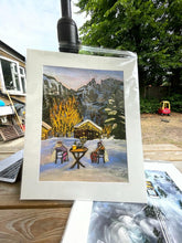 Load image into Gallery viewer, Limited Edition Giclée Print of Aperitivo ai Piedi di Monte Bianco in different sizes