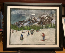 Load image into Gallery viewer, Kids skiing in Courmayeur, behind Maison Vielle