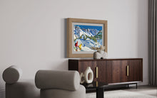 Load image into Gallery viewer, Skiing in Courmayeur Soft Pastels Painting (Aretu Wall)