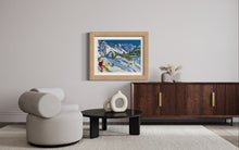 Load image into Gallery viewer, Skiing in Courmayeur Soft Pastels Painting (Aretu Wall)