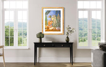 Load image into Gallery viewer, Vail Village Clock and Wooden Bridge with Christmas Lights