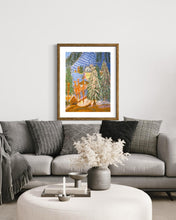 Load image into Gallery viewer, Vail Village Clock and Wooden Bridge with Christmas Lights