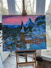 Load image into Gallery viewer, Zermatt at Dusk #2 Soft Pastels Painting