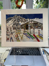 Load image into Gallery viewer, A3 to Gallery Grade Chez Croux in Courmayeur Pausa Pranzo Print with Mount 16"x20"