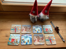 Load image into Gallery viewer, Melamine coasters/alpine melamine coasters/ski coasters/ set of 4 coasters/stocking fillers/ housewarming gift/alpine coasters/ski scene