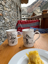 Load image into Gallery viewer, Fine bone china mug/ mountain goat cup/ alpine/ Matterhorn/alpine scene mug/housewarming gift/ christmas gift/ gifts for her/gifts for him Active