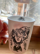 Load image into Gallery viewer, Fine bone china mug/deer mug/ Monte Bianco / alpine décor/ homeware/home-warming gift/Christmas gift/gifts for her/ gifts for him/Mont Blanc Active