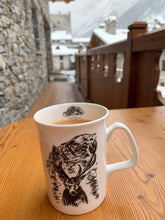 Load image into Gallery viewer, Fine bone china mug/deer mug/ Monte Bianco / alpine décor/ homeware/home-warming gift/Christmas gift/gifts for her/ gifts for him/Mont Blanc Active