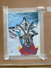 Load image into Gallery viewer, Painting of a Mountain Goat in Zermatt, in front of the Matterhorn