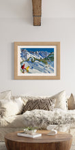 Load image into Gallery viewer, Skiing in Courmayeur Soft Pastels Painting (Aretu Wall)
