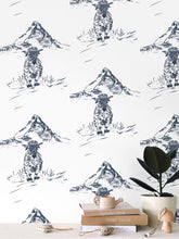 Load image into Gallery viewer, Black head sheep in Zermatt with Matterhorn Wallpaper

