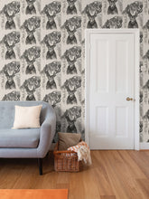 Load image into Gallery viewer, Deer with Monte Bianco Repeat Pattern Wallpaper
