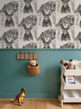 Load image into Gallery viewer, Deer with Monte Bianco Repeat Pattern Wallpaper
