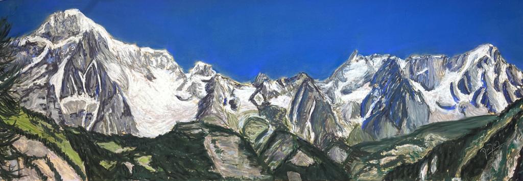 Catena di Monte Bianco Soft Pastels Painting