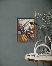 Load image into Gallery viewer, After Skiing at Home in Morgex – Alpine Interior with Child and Dog
