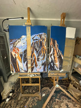 Load image into Gallery viewer, Grandes Jorasses Triptych Soft Pastels Painting
