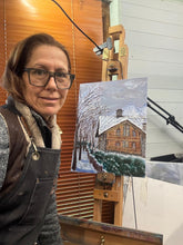 Load image into Gallery viewer, Hotel Les Montagnards, Morgex After Snowfall – Alpine Winter Painting
