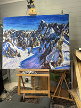 Load image into Gallery viewer, The View from the Aiguille du Midi towards the Grandes Jorasses II Soft Pastels Painting
