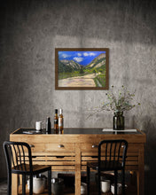 Load image into Gallery viewer, Walking the Vineyards of Morgex with views to Tête du Grand Mont Soft Pastels Painting
