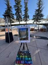 Load image into Gallery viewer, Aspens from the Timberline Condominium Plein Air Soft Pastels Painting
