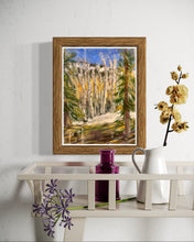 Load image into Gallery viewer, Aspens from the Timberline Condominium Plein Air Soft Pastels Painting
