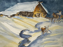 Load image into Gallery viewer, Chasing the Calf – Watercolour Study
