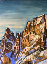 Load image into Gallery viewer, The Monte Bianco as seen from Skyway Monte Bianco Soft Pastels Painting
