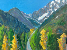 Load image into Gallery viewer, The View from La Salle towards Mont Crammont and Monte Bianco Plein Air Oils Painting
