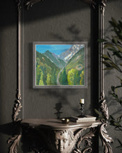 Load image into Gallery viewer, The View from La Salle towards Mont Crammont and Monte Bianco Plein Air Oils Painting
