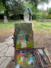 Load image into Gallery viewer, The Lychgate at St Margaret’s Church, Lee – Plein Air Oil Painting
