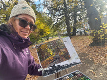 Load image into Gallery viewer, Manor House Gardens #2 in Autumn Soft Pastels Plein Air Painting
