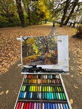 Load image into Gallery viewer, Manor House Gardens #2 in Autumn Soft Pastels Plein Air Painting
