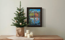 Load image into Gallery viewer, Tree reflection in Manor House Gardens Plein Air Soft Pastels Painting
