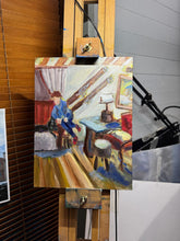 Load image into Gallery viewer, After Skiing at Home in Morgex – Alpine Interior with Child and Dog
