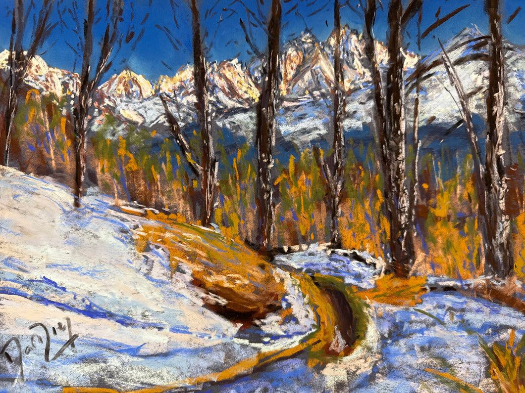 The view from the path between Challancin and Morge Pastel Painting