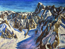 Load image into Gallery viewer, The View from the Aiguille du Midi towards the Grandes Jorasses II Soft Pastels Painting
