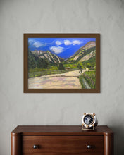 Load image into Gallery viewer, Walking the Vineyards of Morgex with views to Tête du Grand Mont Soft Pastels Painting
